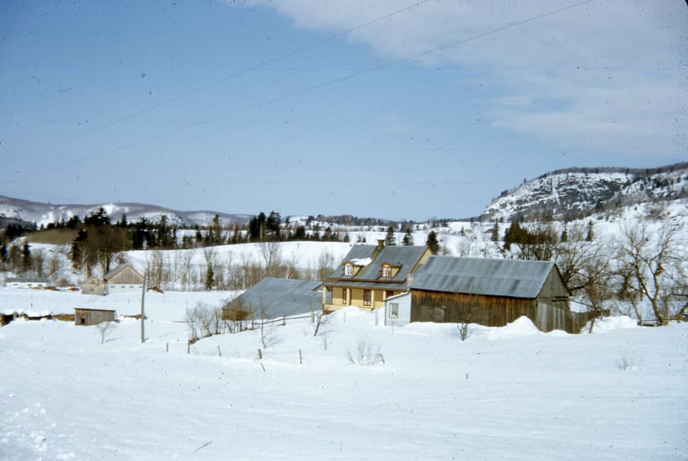 Farm in winter in the Laurentides, Quebec